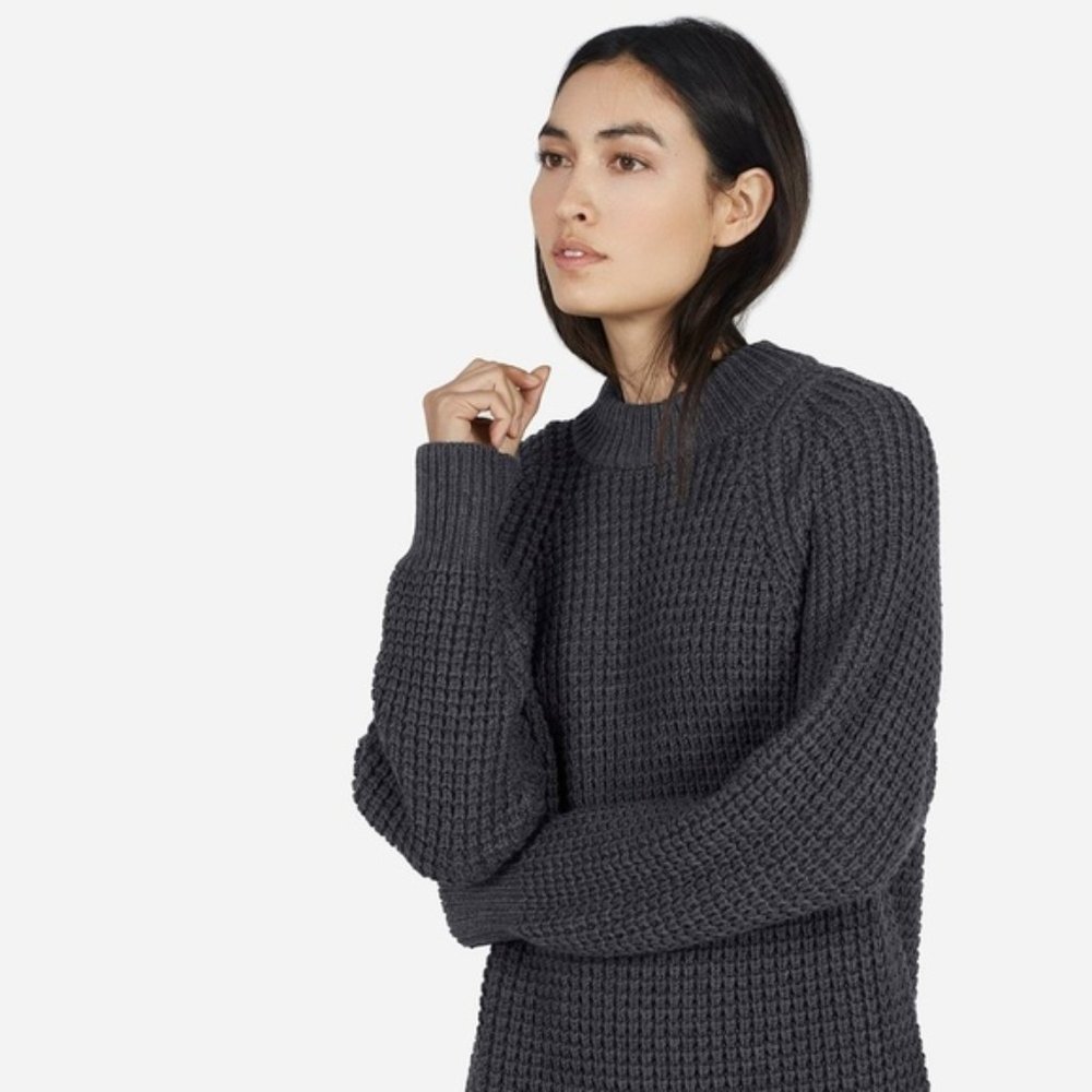EVERLANE Chunky Waffle Knit Merino Wool Sweater / Tunic M
